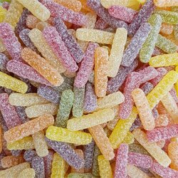 Bâtonnets de sucre candi multicolores